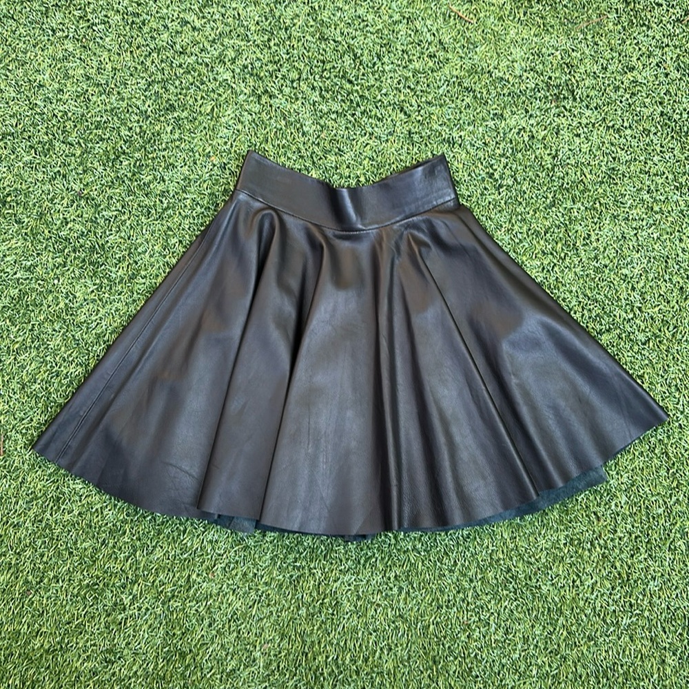 Black vegan leather skirt sz 0